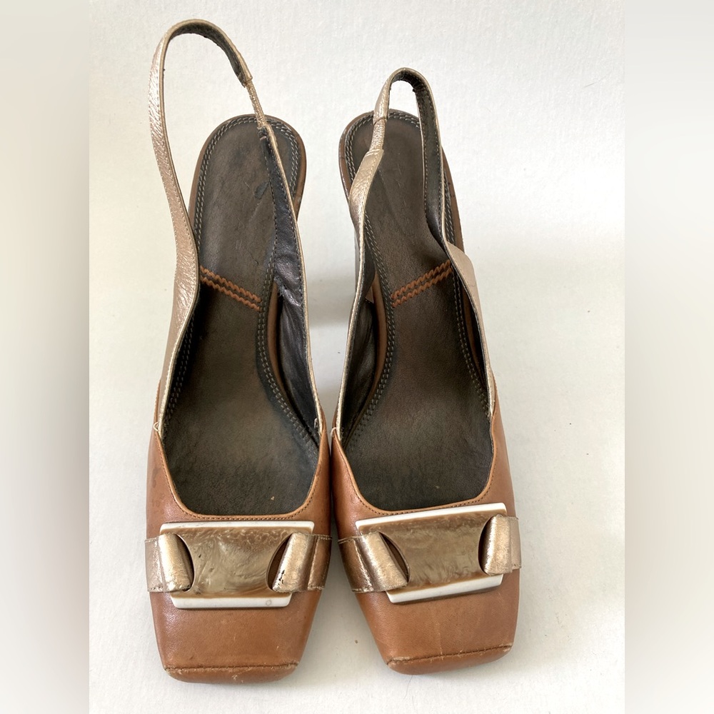 Tahari Vintage Leather Heeled Slingback